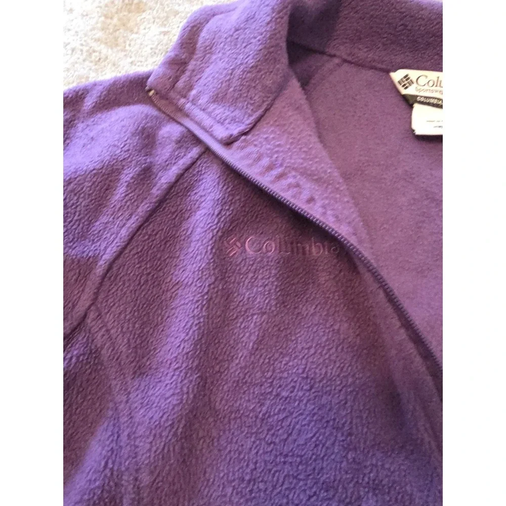Columbia Sportswear Full Zip Up Fleece Jacket Purple‎ Size 18/20 Kid's